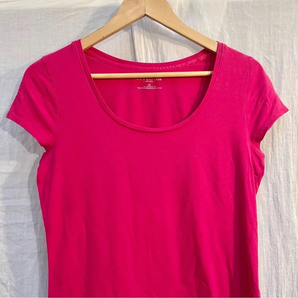 Ann Taylor Magenta Pink Cap Sleeve Tee Shirt, M - Picture 3 of 8